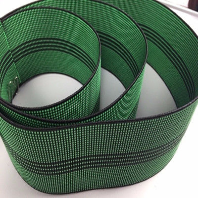 Китай Зеленый цвет диапазона цепкости эластичного Веббинг софы 3 дюймов высокий с 4 черными линиями поставщик